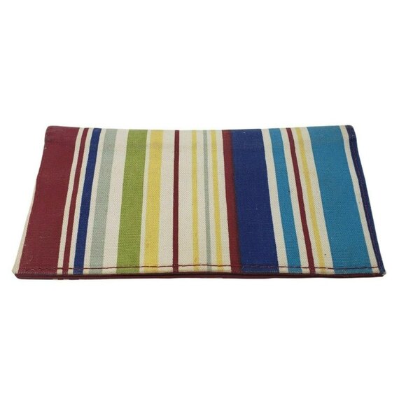 Longaberger Homestead Summertime Striped Sunny Day Checkbook Wallet Set USA Red - Picture 7 of 12